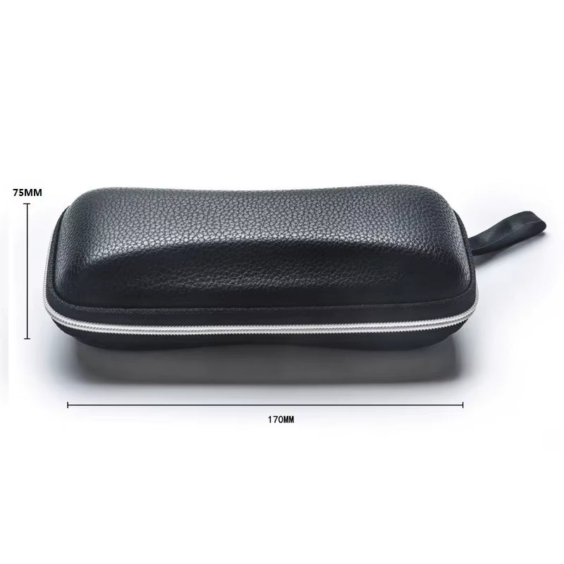 Leather Glasses Case Portable Sunglasses Reading Glasses Carry Bag Hard Zipper Box Protective Case Cover Eyeglasses Accessories