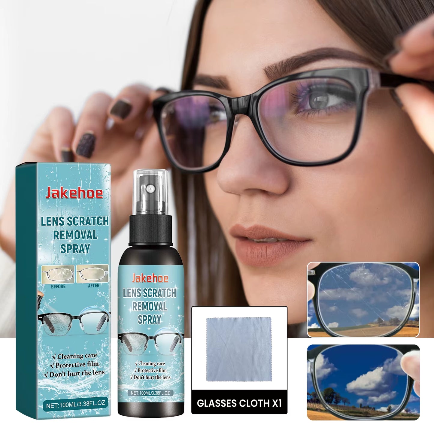 Glasses Lens Cleaner Spray Repairs Small Scratches and Abrasions Effectively Cleans Dirt Restores Lens Smoothness anti Fog Oil