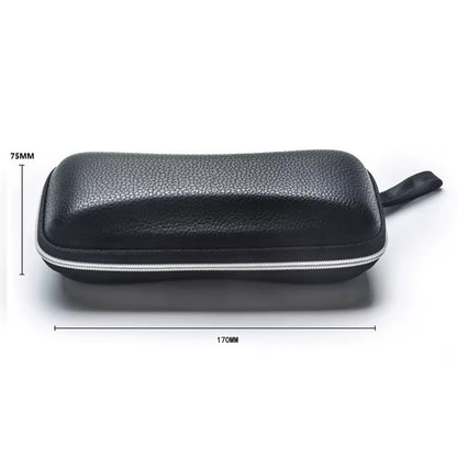 Leather Glasses Case Portable Sunglasses Reading Glasses Carry Bag Hard Zipper Box Protective Case Cover Eyeglasses Accessories